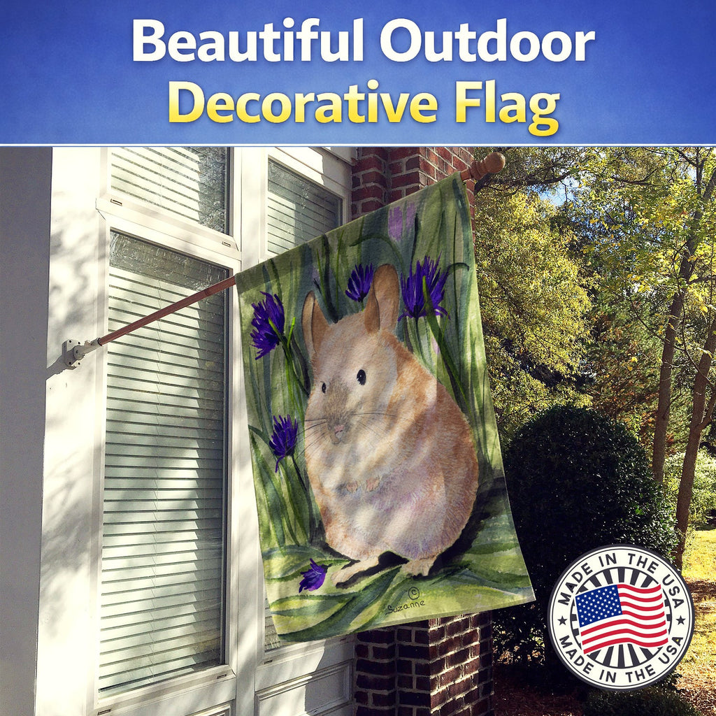 Chinchilla House Flag 28x40 Porch Sleeve Pole Decorative Outside Yard Banner Artwork Wall Hanging, Polyester
