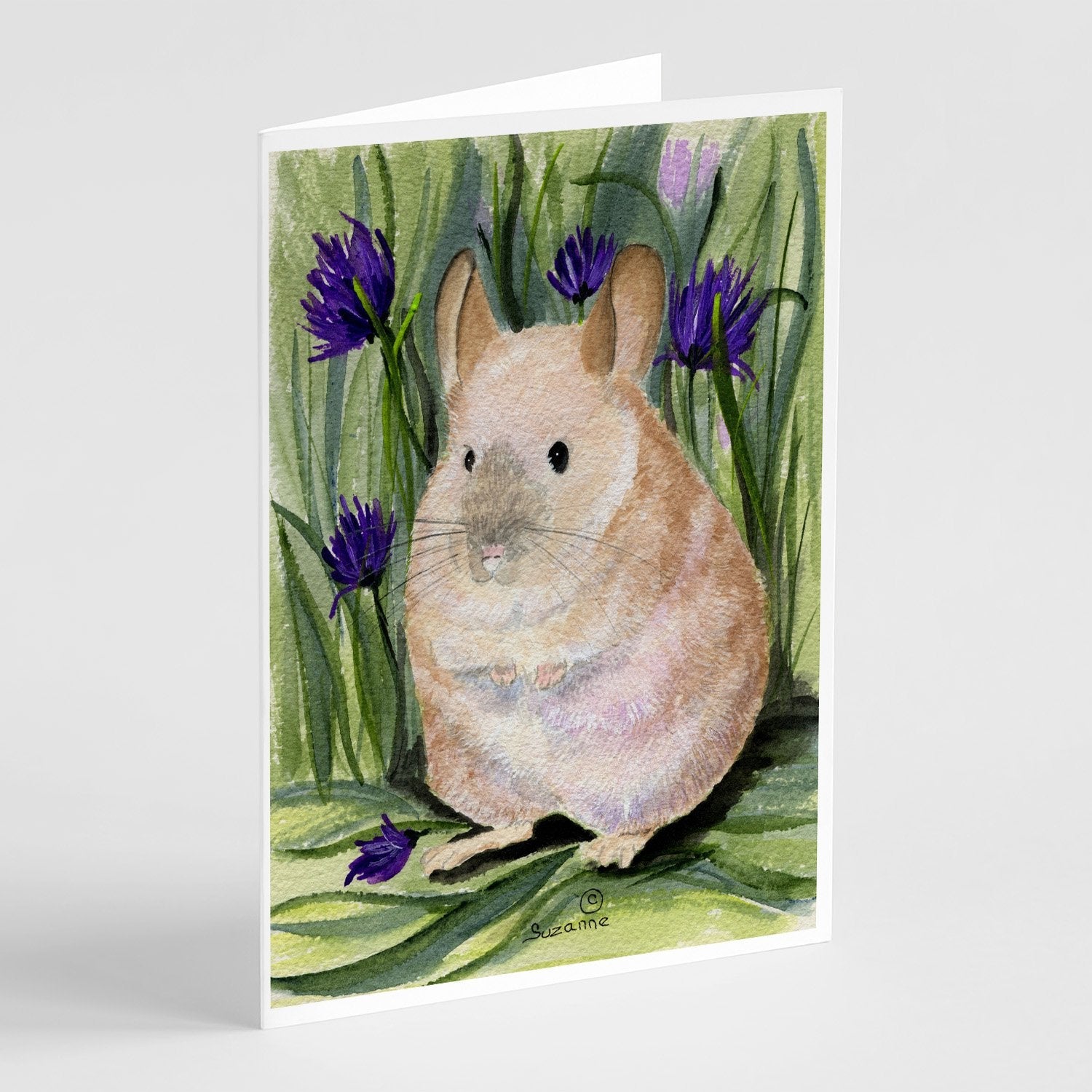 Chinchilla Greeting Cards Pack of 8 Blank Cards with Envelopes Whimsical A7 Size 5x7