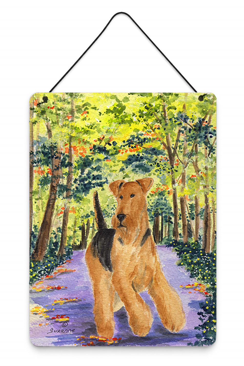 Airedale Wall or Door Hanging Prints Aluminum Metal Sign Kitchen Wall Bar Bathroom Plaque Home Decor Front Door Plaque, 12x16, Multicolor