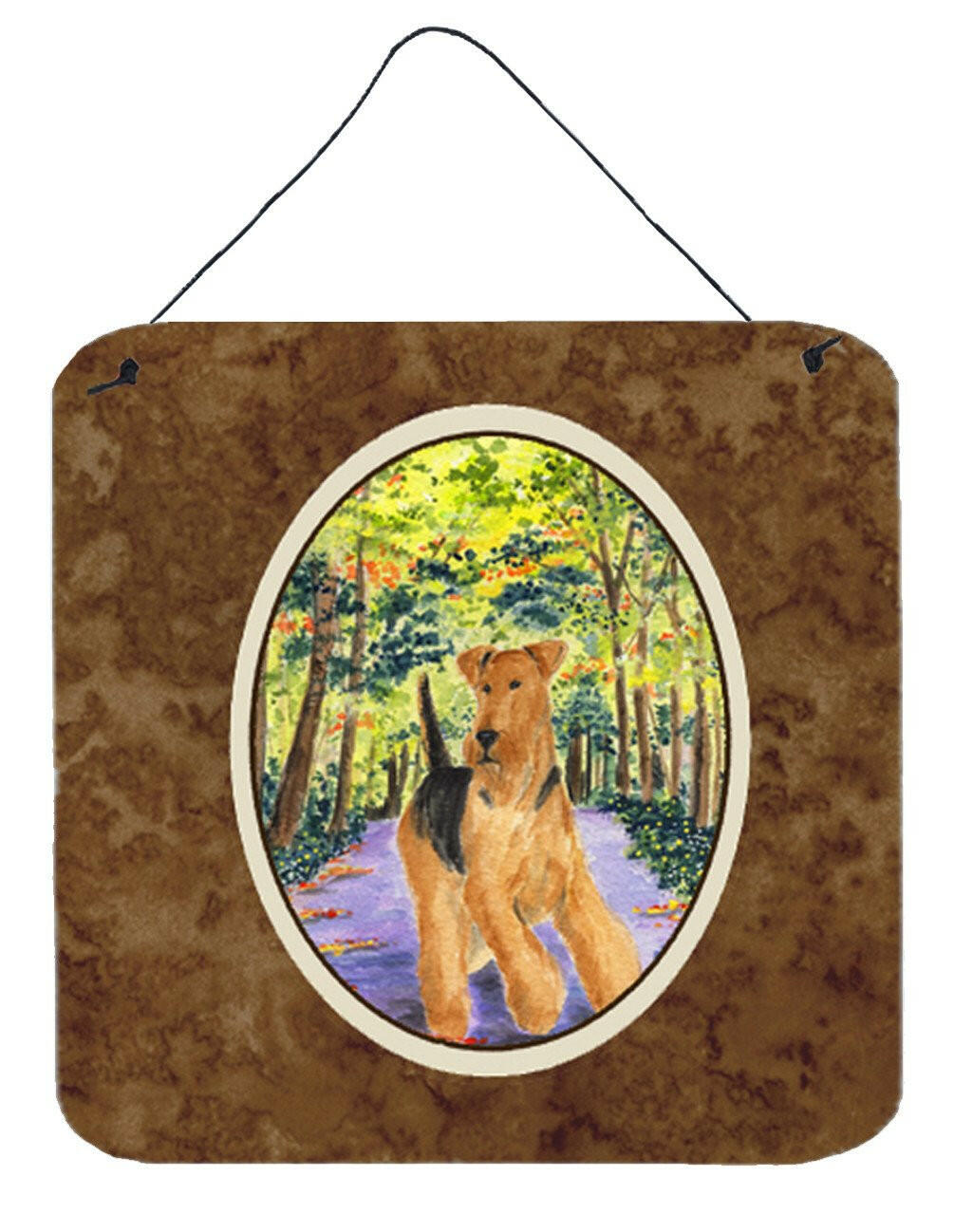 Airedale Wall or Door Hanging Prints Aluminum Metal Sign Kitchen Wall Bar Bathroom Plaque Home Decor, 6x6, Multicolor