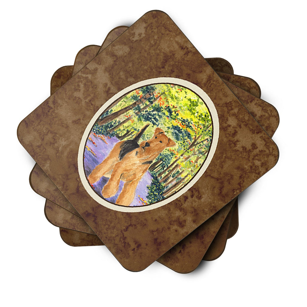 Airedale Foam Coasters Set of 4 Cup Coasters for Indoor Outdoor, Tabletop Protection, Anti Slip, Mouse pad Material
