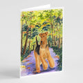 Airedale Greeting Cards Pack of 8 Blank Cards with Envelopes Whimsical A7 Size 5x7