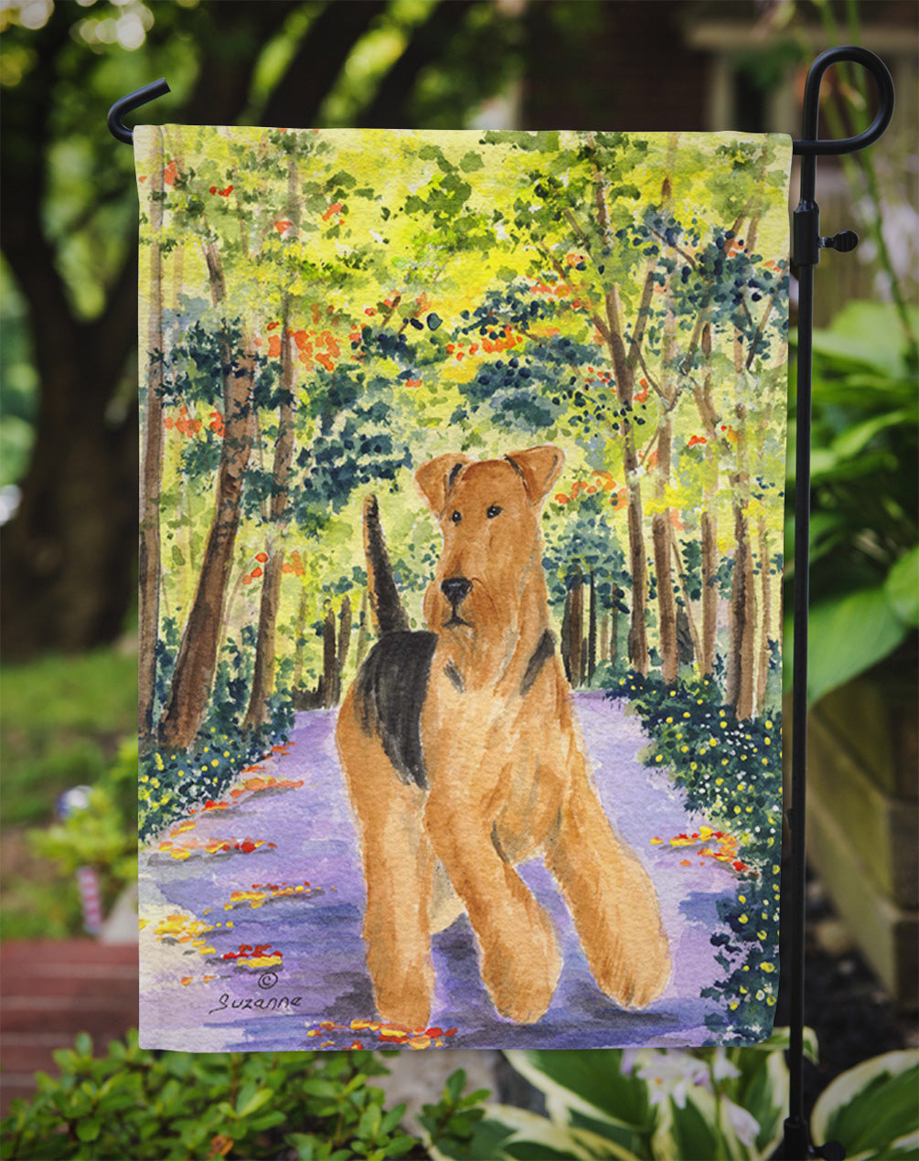 Airedale Garden Flag Mailbox Decorative Yard Banner Outside Patio Artwork for Flower Beds, Garden Size, Multicolor