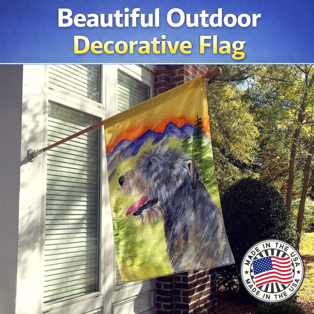 Irish Wolfhound House Flag 28x40 Porch Sleeve Pole Decorative Outside Yard Banner Artwork Wall Hanging, Polyester