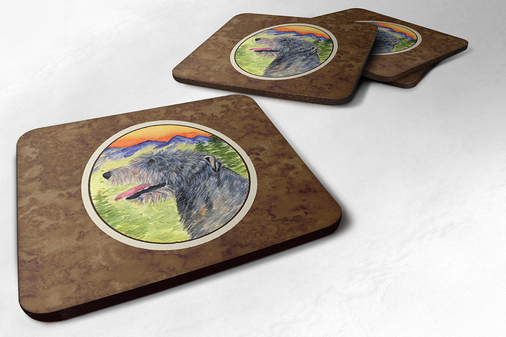 Irish Wolfhound Foam Coasters Set of 4 Cup Coasters for Indoor Outdoor, Tabletop Protection, Anti Slip, Mouse pad Material
