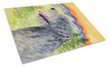 Irish Wolfhound Cutting Board Tempered Glass Kitchen Cutting Surface, Heat Resistant Chopping, Non-Slip Feet, Food Prep & Serving