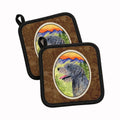 Irish Wolfhound Pot Holder Set of 2 Heat Resistant Quilted Hot Pads 7.5 x 7.5 Inch, Insulated Kitchen Trivets for Cooking & Baking