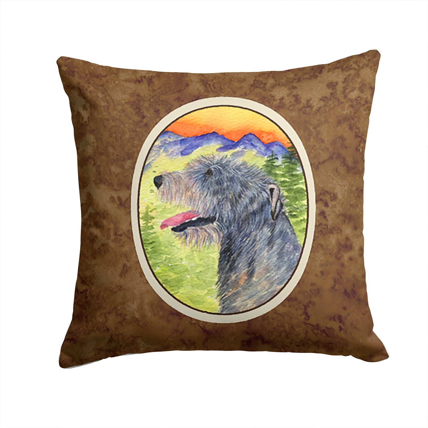 Irish Wolfhound Decorative Throw Pillow 14x14 Indoor Outdoor Accent Cushion, Fabric Cover with Insert for Sofa, Bed, Porch & Living Room