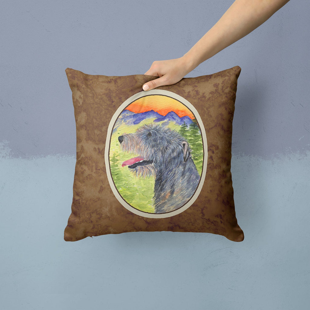Irish Wolfhound Decorative Throw Pillow 14x14 Indoor Outdoor Accent Cushion, Fabric Cover with Insert for Sofa, Bed, Porch & Living Room