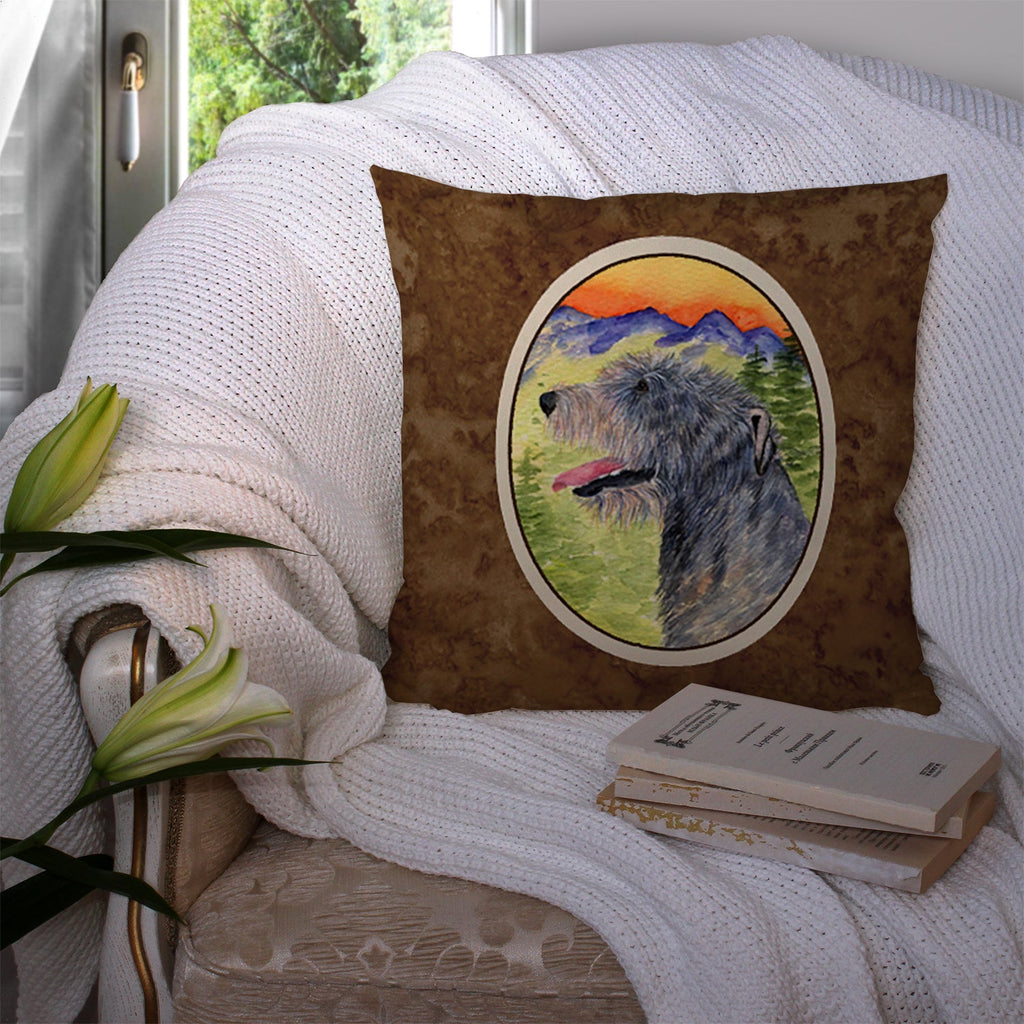 Irish Wolfhound Decorative Throw Pillow 14x14 Indoor Outdoor Accent Cushion, Fabric Cover with Insert for Sofa, Bed, Porch & Living Room