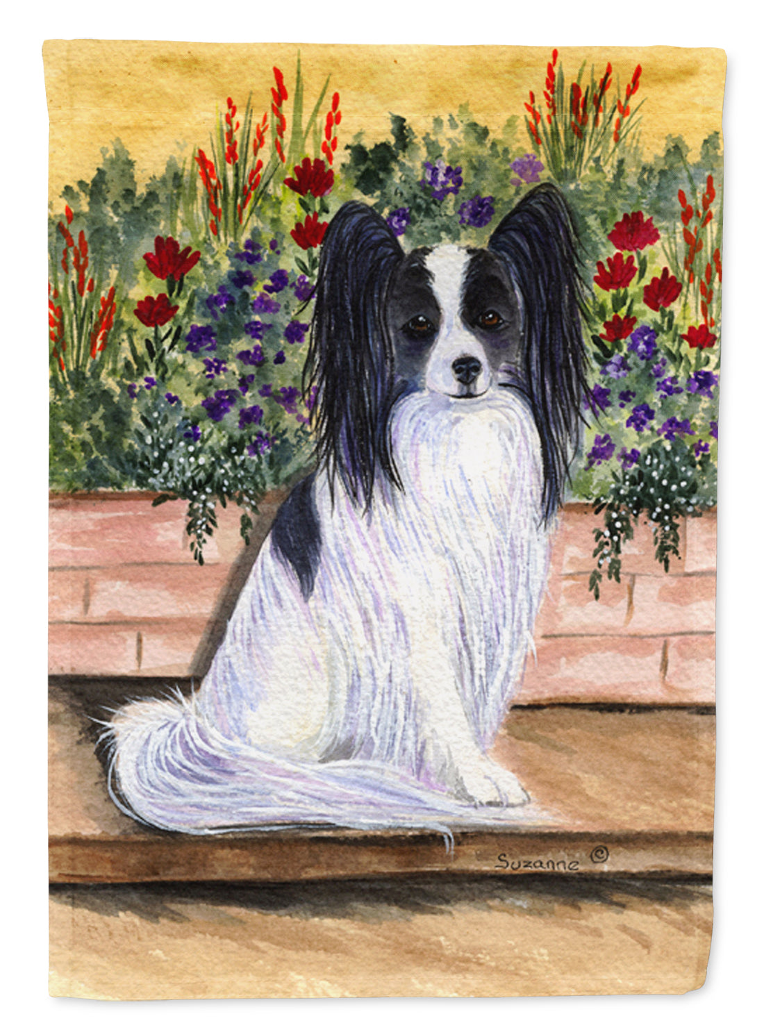 Papillon House Flag 28x40 Porch Sleeve Pole Decorative Outside Yard Banner Artwork Wall Hanging, Polyester