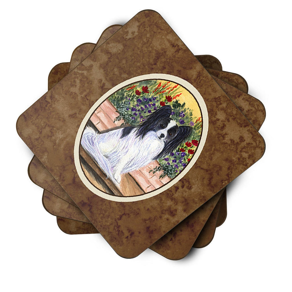 Papillon Foam Coasters Set of 4 Cup Coasters for Indoor Outdoor, Tabletop Protection, Anti Slip, Mouse pad Material