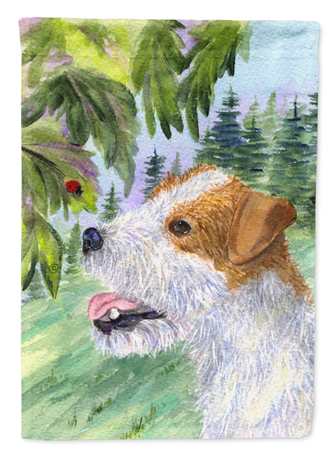 Jack Russell Terrier House Flag 28x40 Porch Sleeve Pole Decorative Outside Yard Banner Artwork Wall Hanging, Polyester