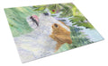 Jack Russell Terrier Cutting Board Tempered Glass Kitchen Cutting Surface, Heat Resistant Chopping, Non-Slip Feet, Food Prep & Serving