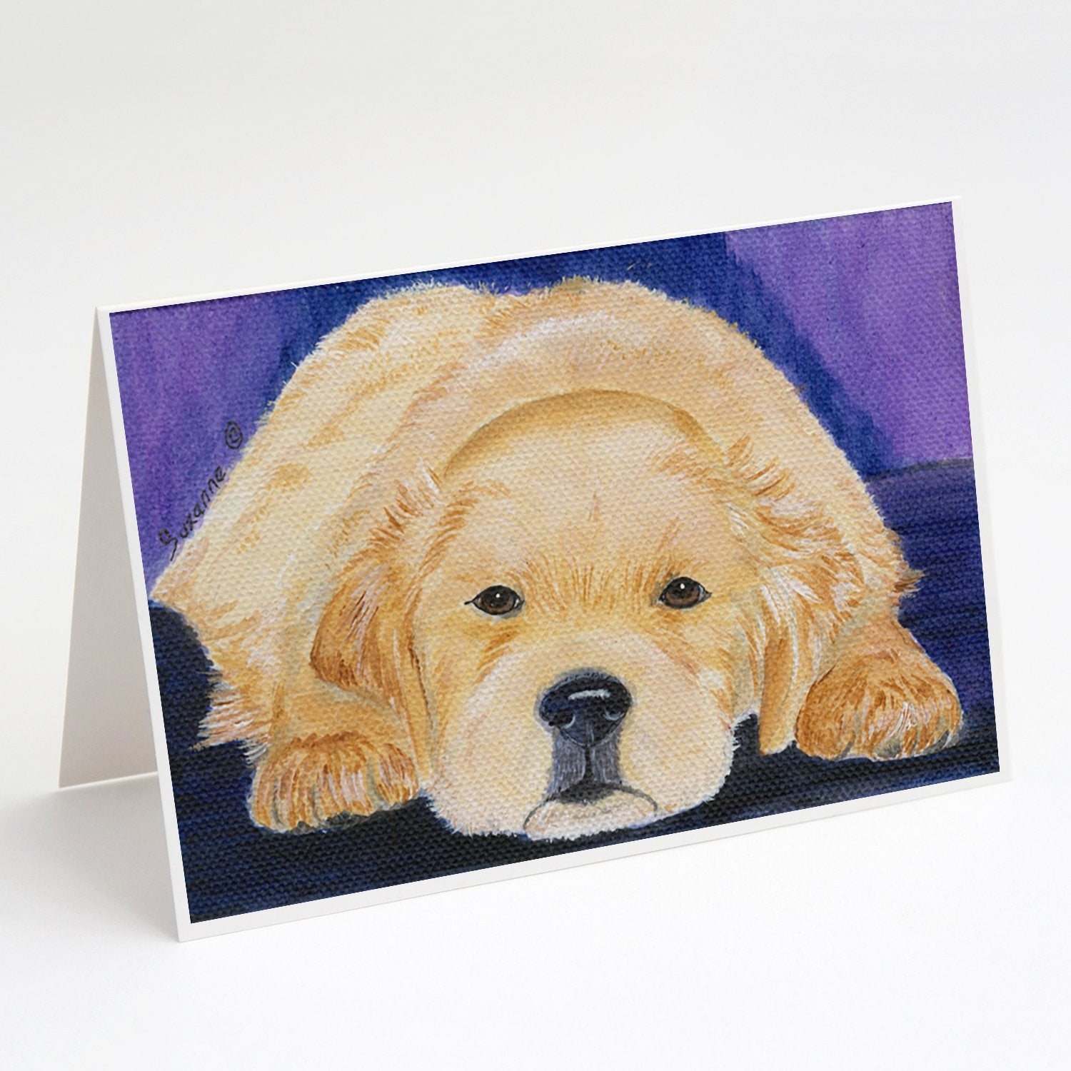 Golden Retriever Greeting Cards Pack of 8 Blank Cards with Envelopes Whimsical A7 Size 5x7