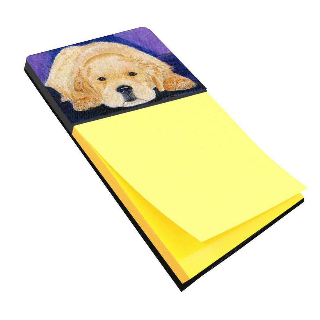 Golden Retriever Watercolor Sticky Note Holder Refillable Dispenser Desk Accessory 3x3 Pad Gift
