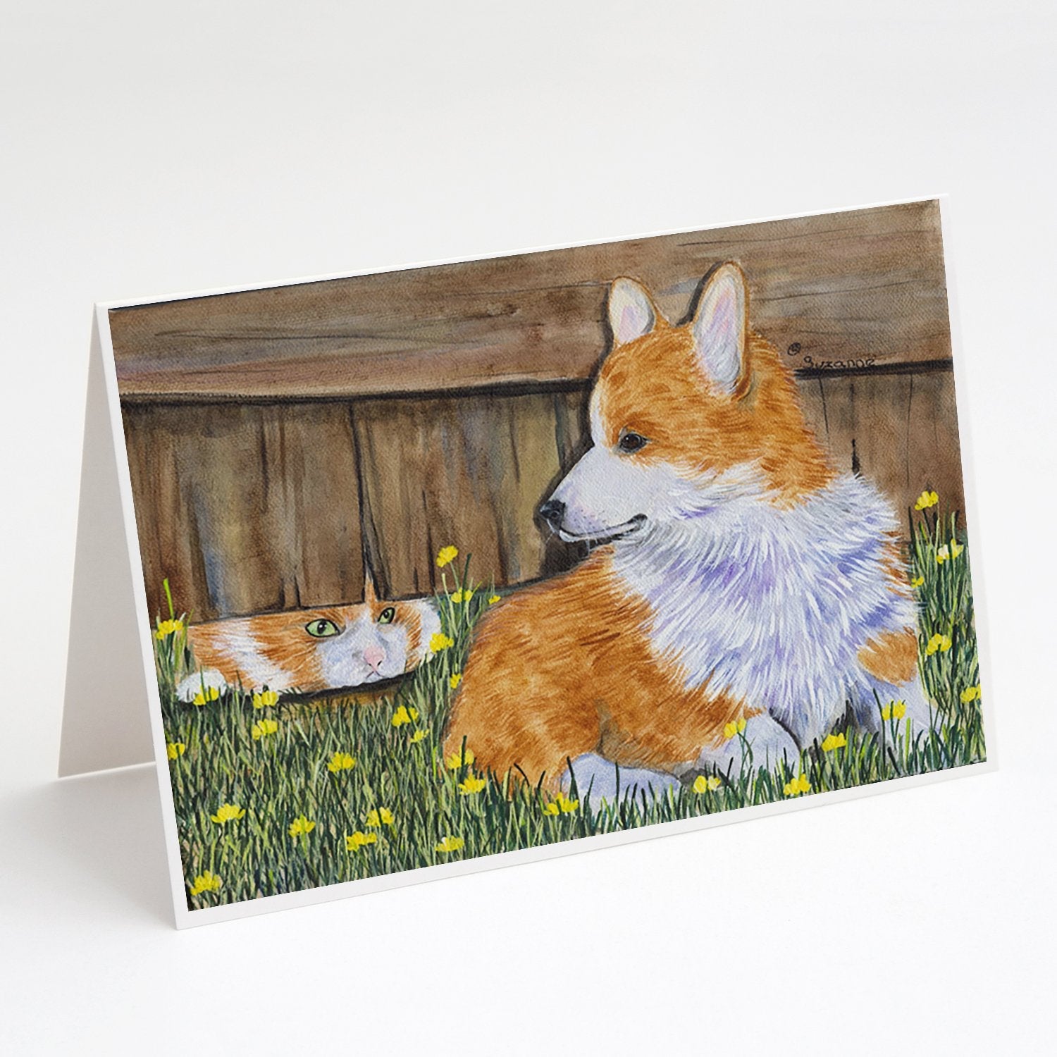 Corgi Greeting Cards Pack of 8 Blank Cards with Envelopes Whimsical A7 Size 5x7