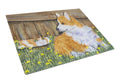 Corgi Cutting Board Tempered Glass Kitchen Cutting Surface, Heat Resistant Chopping, Non-Slip Feet, Food Prep & Serving