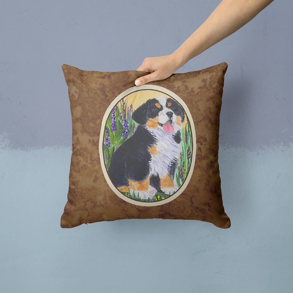 Bernese Mountain Dog Decorative Throw Pillow 14x14 Indoor Outdoor Accent Cushion, Fabric Cover with Insert for Sofa, Bed, Porch & Living Room