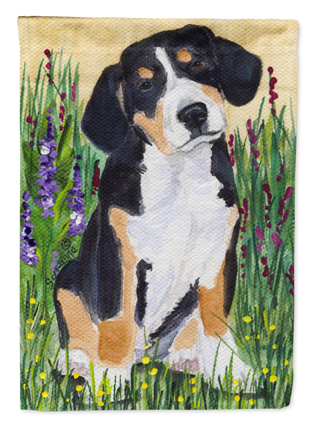 Entlebucher Mountain Dog House Flag 28x40 Porch Sleeve Pole Decorative Outside Yard Banner Artwork Wall Hanging, Polyester