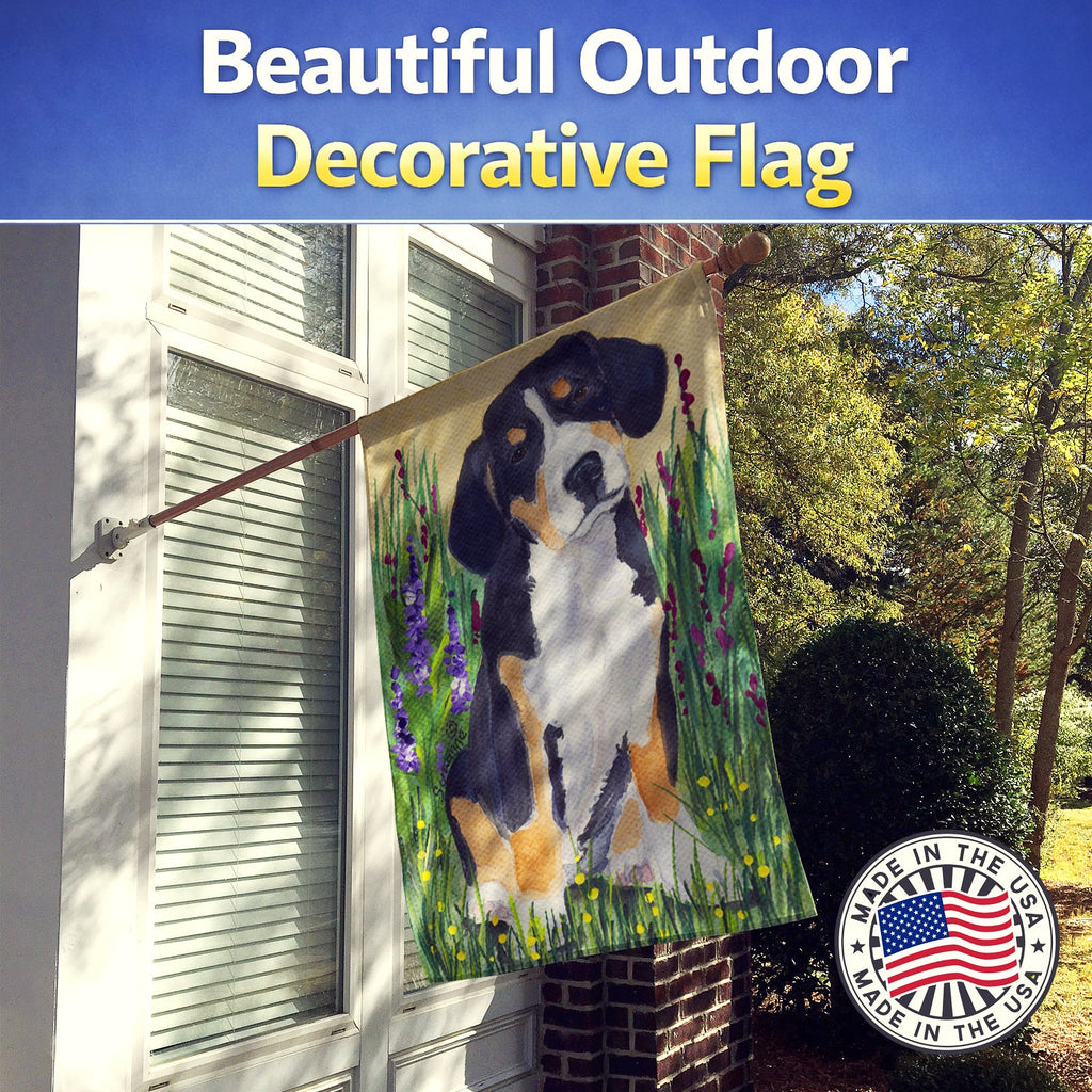 Entlebucher Mountain Dog House Flag 28x40 Porch Sleeve Pole Decorative Outside Yard Banner Artwork Wall Hanging, Polyester