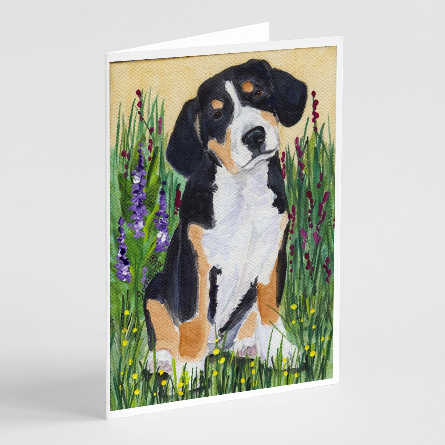 Entlebucher Mountain Dog Greeting Cards Pack of 8 Blank Cards with Envelopes Whimsical A7 Size 5x7