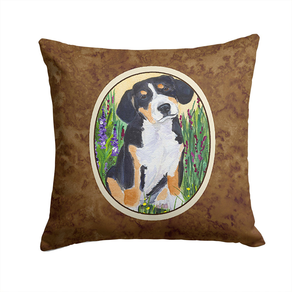 Entlebucher Mountain Dog Decorative Throw Pillow 14x14 Indoor Outdoor Accent Cushion, Fabric Cover with Insert for Sofa, Bed, Porch & Living Room