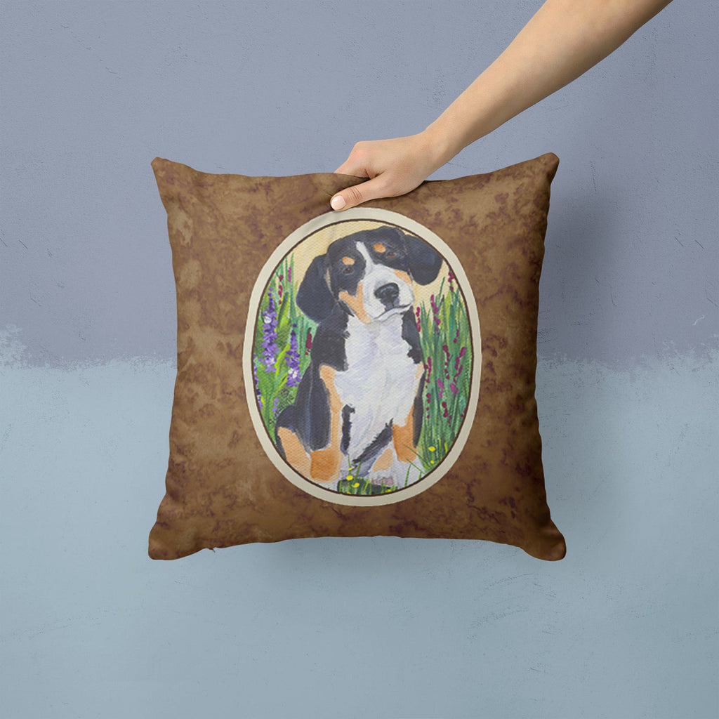 Entlebucher Mountain Dog Decorative Throw Pillow 14x14 Indoor Outdoor Accent Cushion, Fabric Cover with Insert for Sofa, Bed, Porch & Living Room