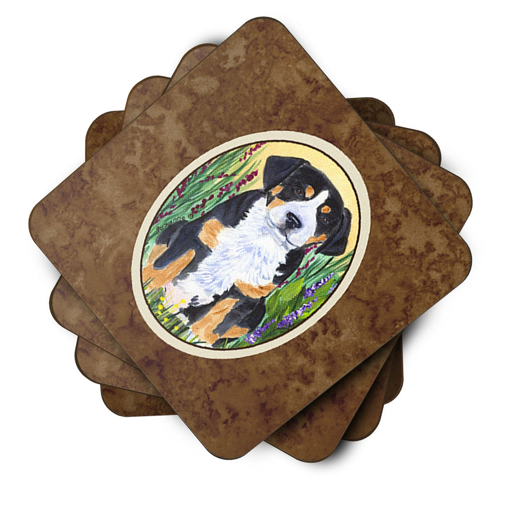 Greater Swiss Mountain Dog Foam Coasters Set of 4 Cup Coasters for Indoor Outdoor, Tabletop Protection, Anti Slip, Mouse pad Material