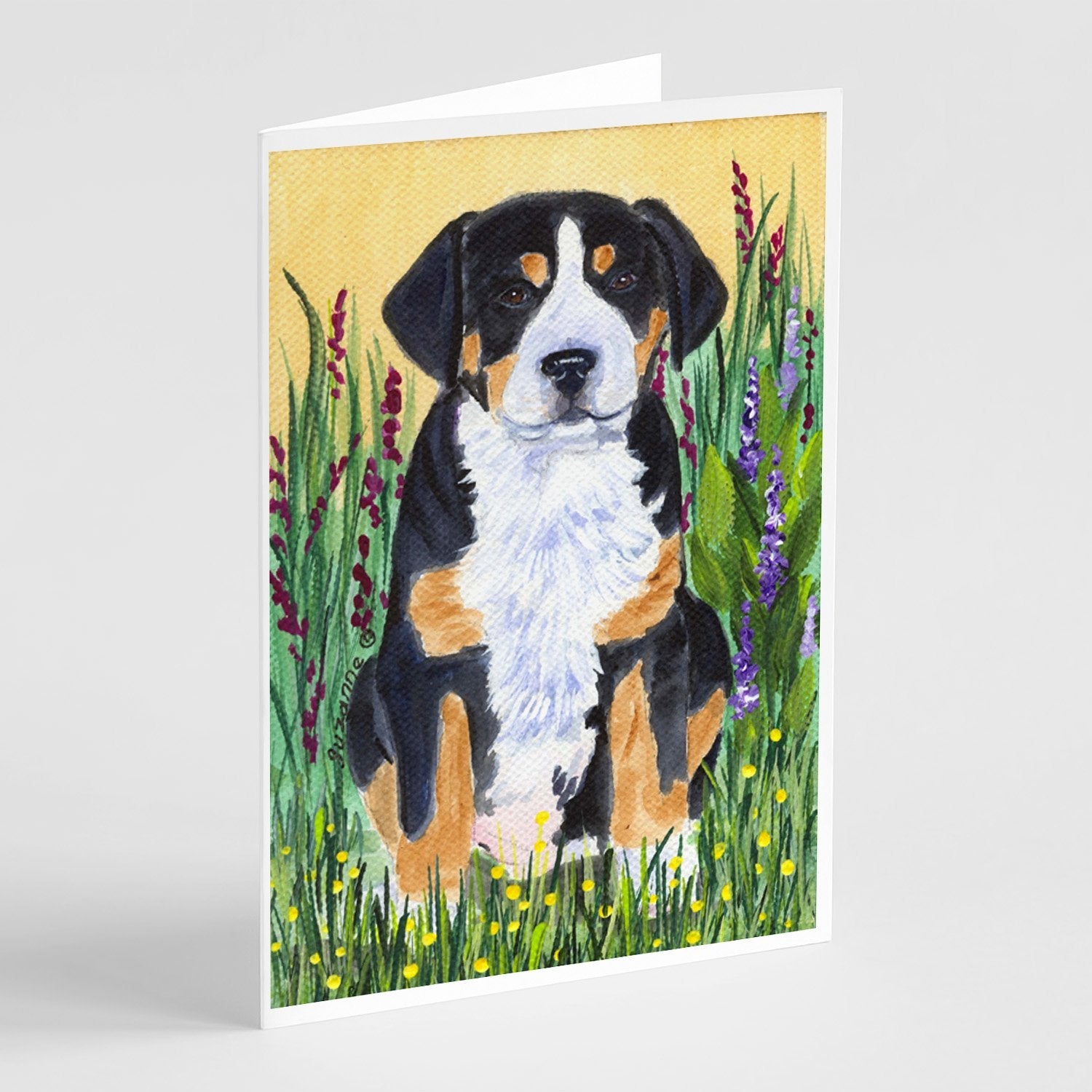 Greater Swiss Mountain Dog Greeting Cards Pack of 8 Blank Cards with Envelopes Whimsical A7 Size 5x7