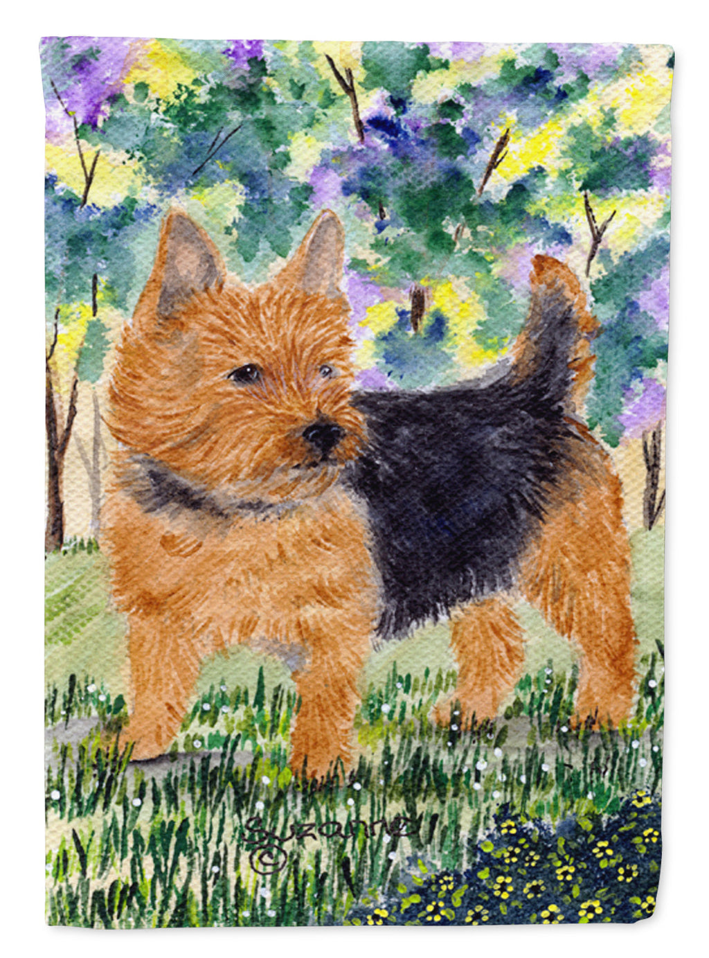 Norwich Terrier House Flag 28x40 Porch Sleeve Pole Decorative Outside Yard Banner Artwork Wall Hanging, Polyester