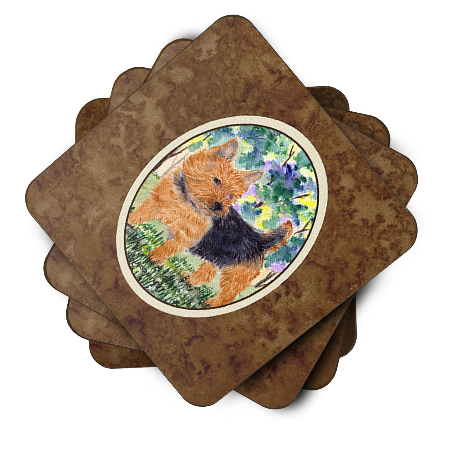 Norwich Terrier Foam Coasters Set of 4 Cup Coasters for Indoor Outdoor, Tabletop Protection, Anti Slip, Mouse pad Material