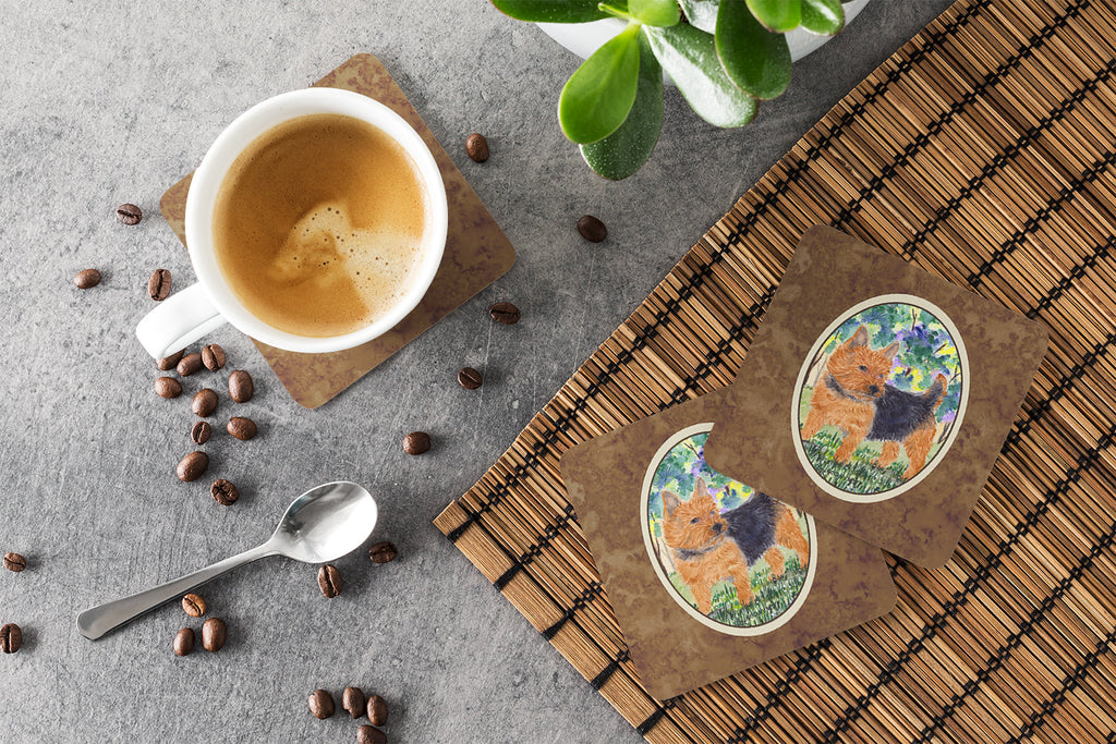 Norwich Terrier Foam Coasters Set of 4 Cup Coasters for Indoor Outdoor, Tabletop Protection, Anti Slip, Mouse pad Material