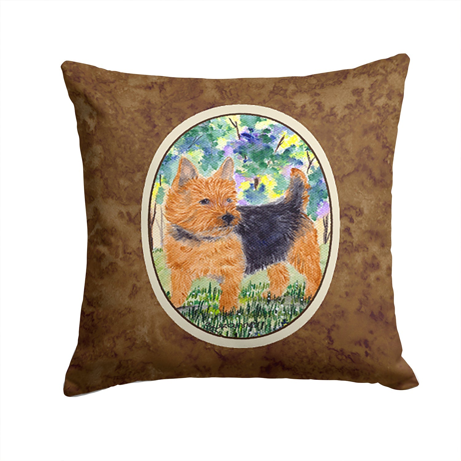 Norwich Terrier Decorative Throw Pillow 14x14 Indoor Outdoor Accent Cushion, Fabric Cover with Insert for Sofa, Bed, Porch & Living Room