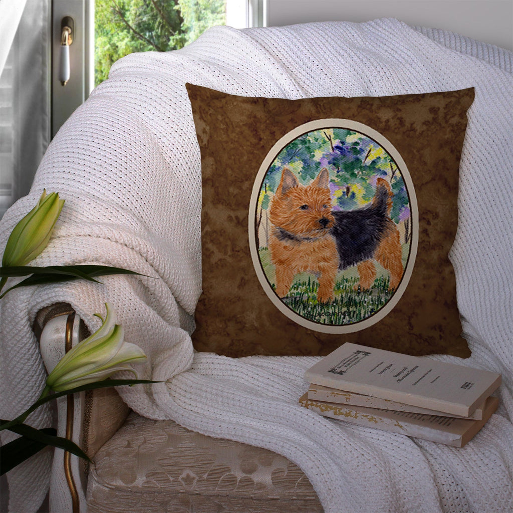 Norwich Terrier Decorative Throw Pillow 14x14 Indoor Outdoor Accent Cushion, Fabric Cover with Insert for Sofa, Bed, Porch & Living Room