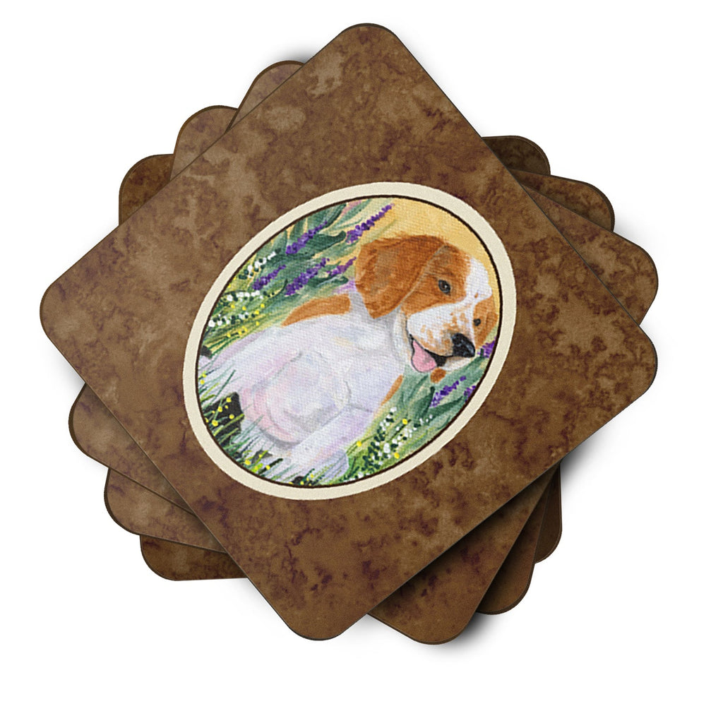 Welsh Springer Spaniel Foam Coasters Set of 4 Cup Coasters for Indoor Outdoor, Tabletop Protection, Anti Slip, Mouse pad Material