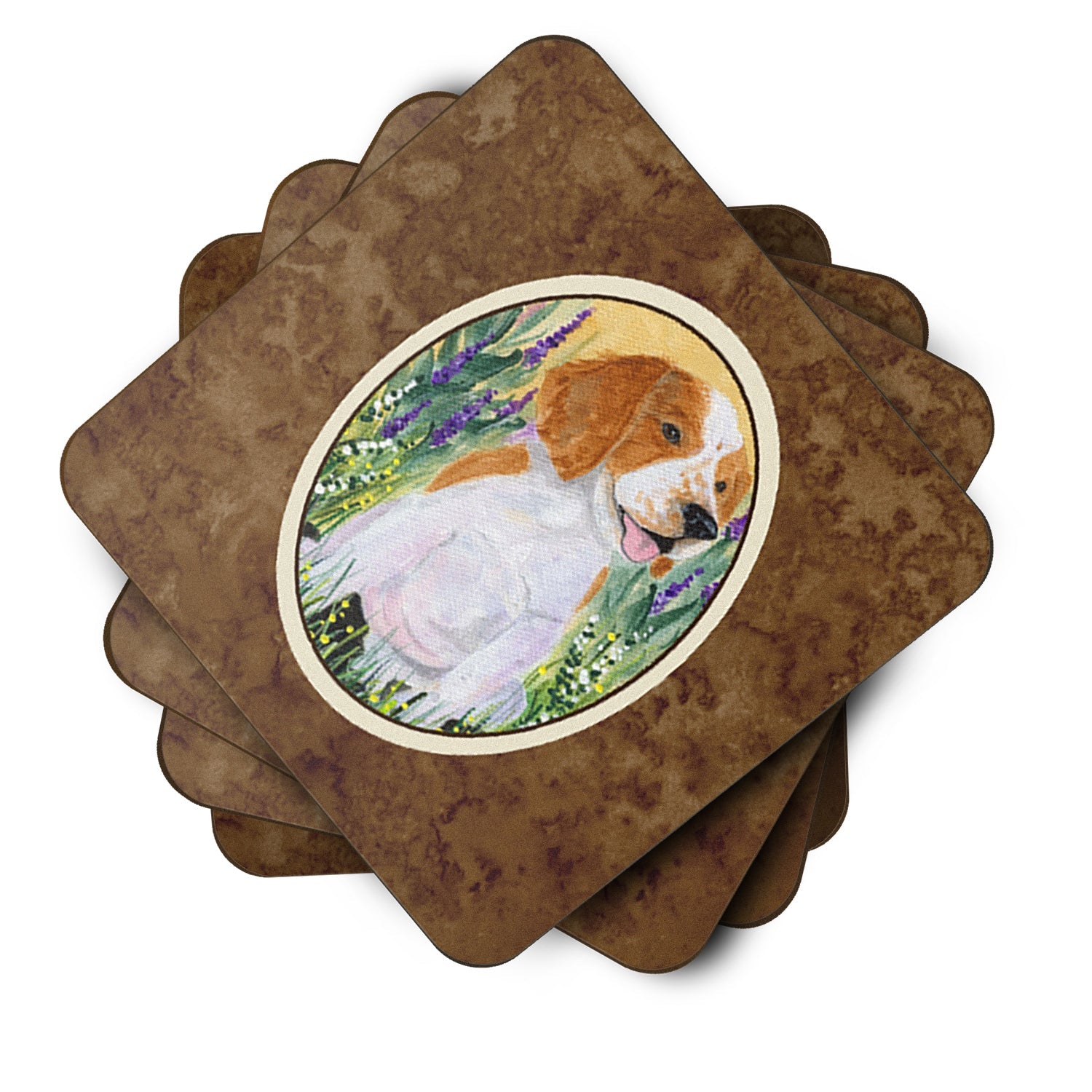Welsh Springer Spaniel Foam Coasters Set of 4 Cup Coasters for Indoor Outdoor, Tabletop Protection, Anti Slip, Mouse pad Material