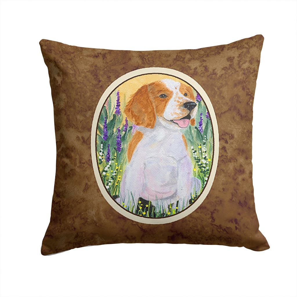 Welsh Springer Spaniel Decorative Throw Pillow 14x14 Indoor Outdoor Accent Cushion, Fabric Cover with Insert for Sofa, Bed, Porch & Living Room