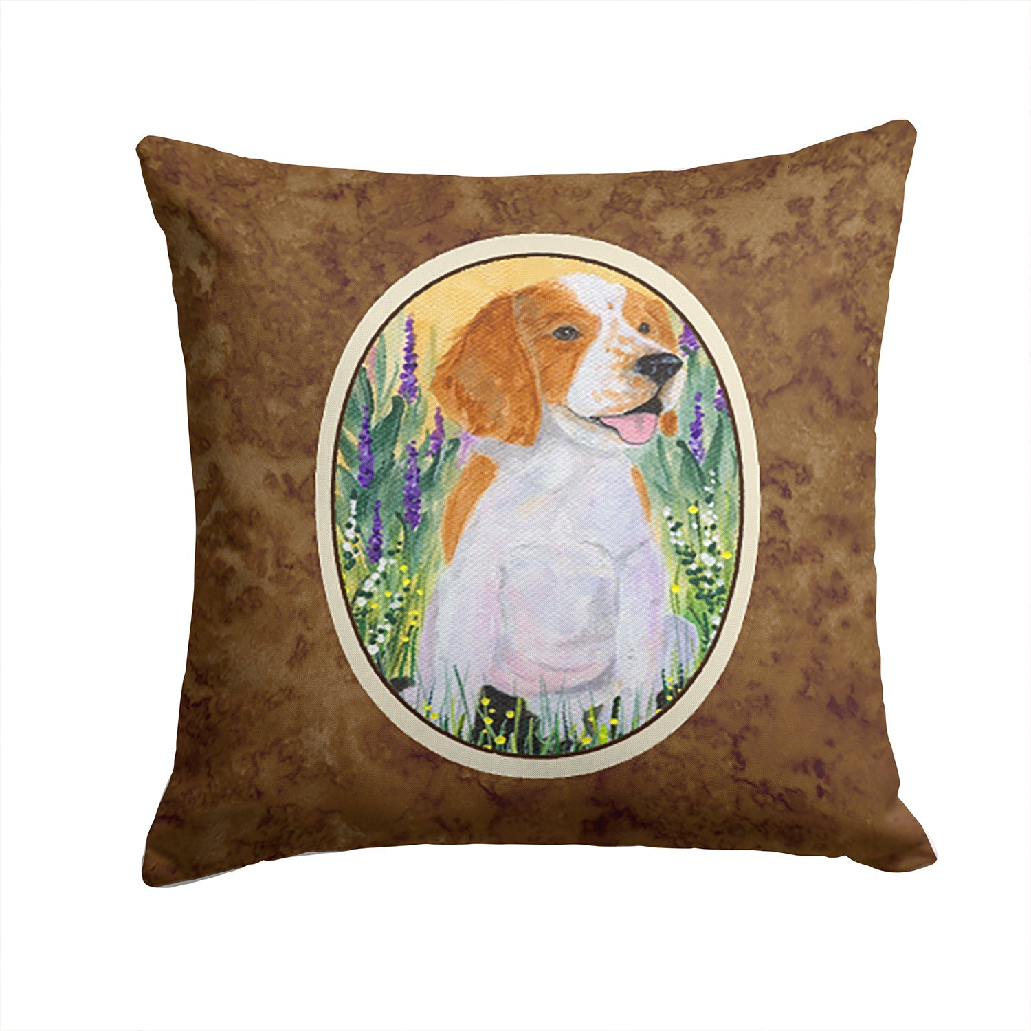 Welsh Springer Spaniel Decorative Throw Pillow 14x14 Indoor Outdoor Accent Cushion, Fabric Cover with Insert for Sofa, Bed, Porch & Living Room