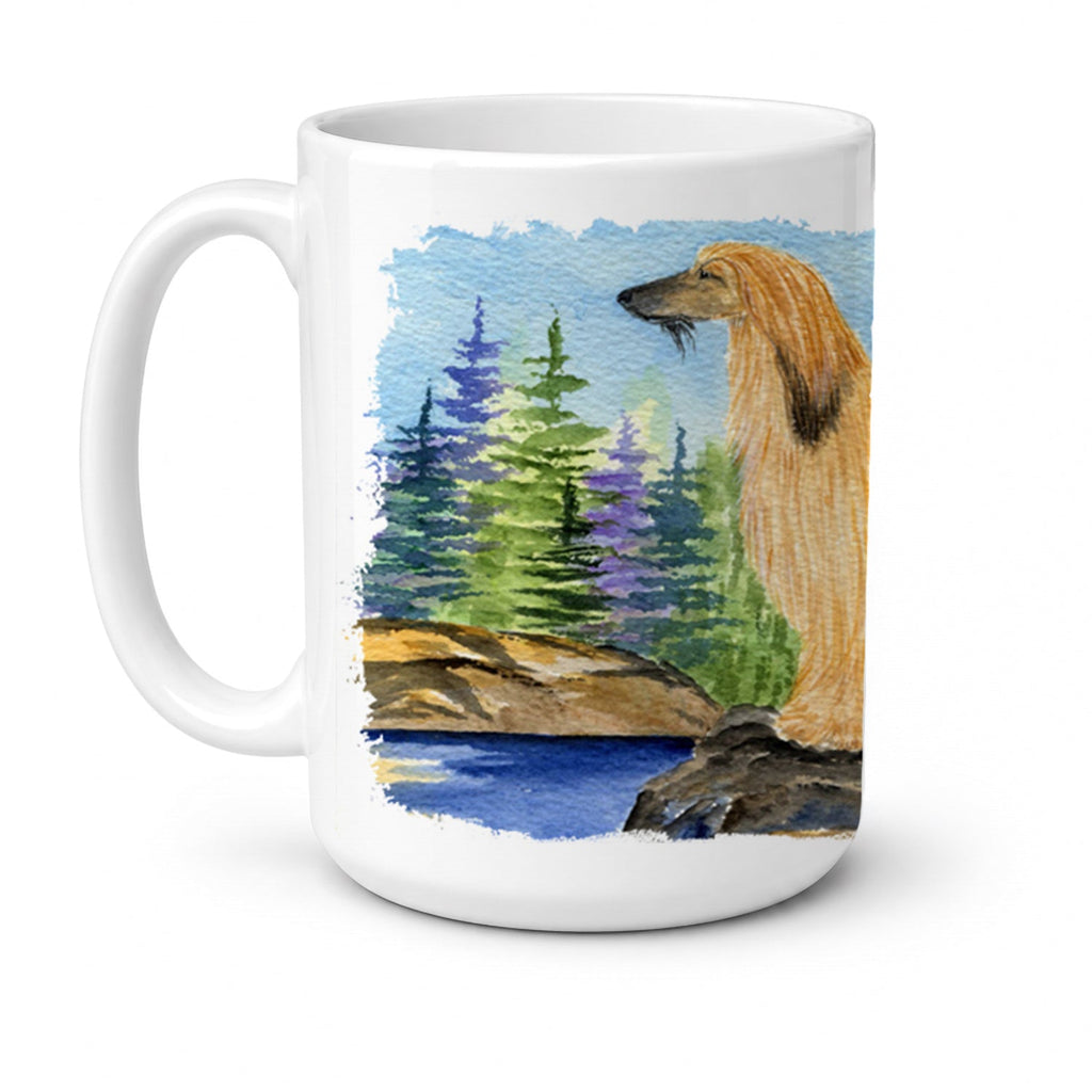 Afghan Hound Ceramic Coffee Mug 15 oz Decorative Large C Handle Mug Cup for Tea, Cocoa Hot Chocolate
