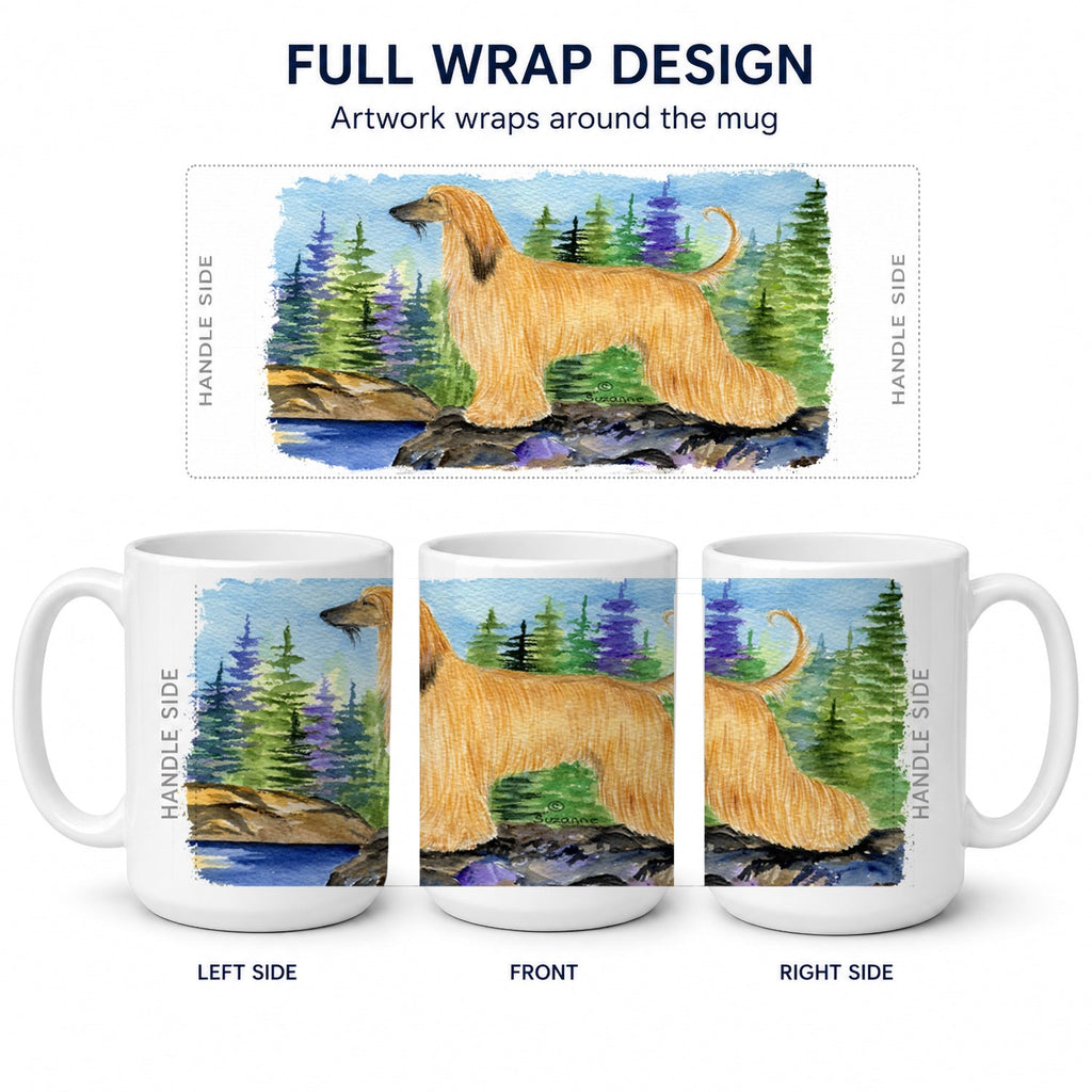 Afghan Hound Ceramic Coffee Mug 15 oz Decorative Large C Handle Mug Cup for Tea, Cocoa Hot Chocolate