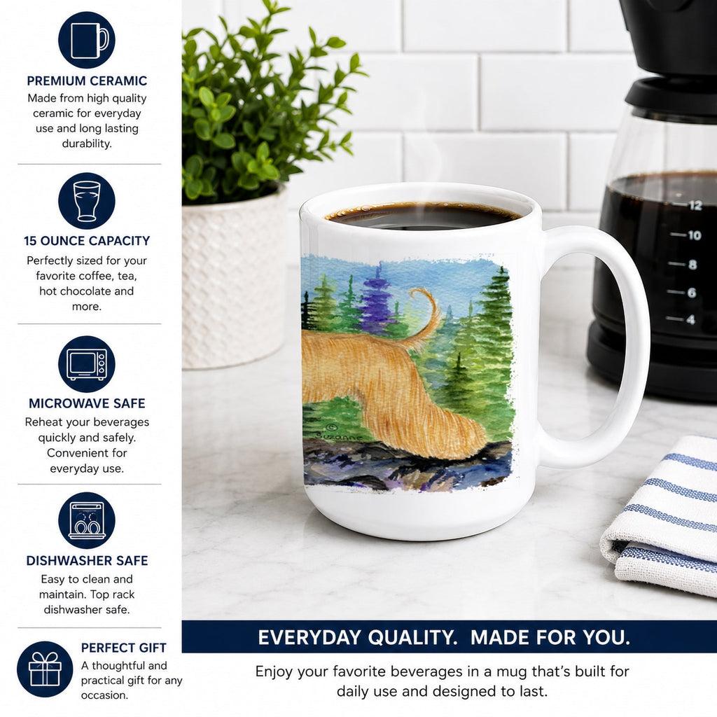 Afghan Hound Ceramic Coffee Mug 15 oz Decorative Large C Handle Mug Cup for Tea, Cocoa Hot Chocolate