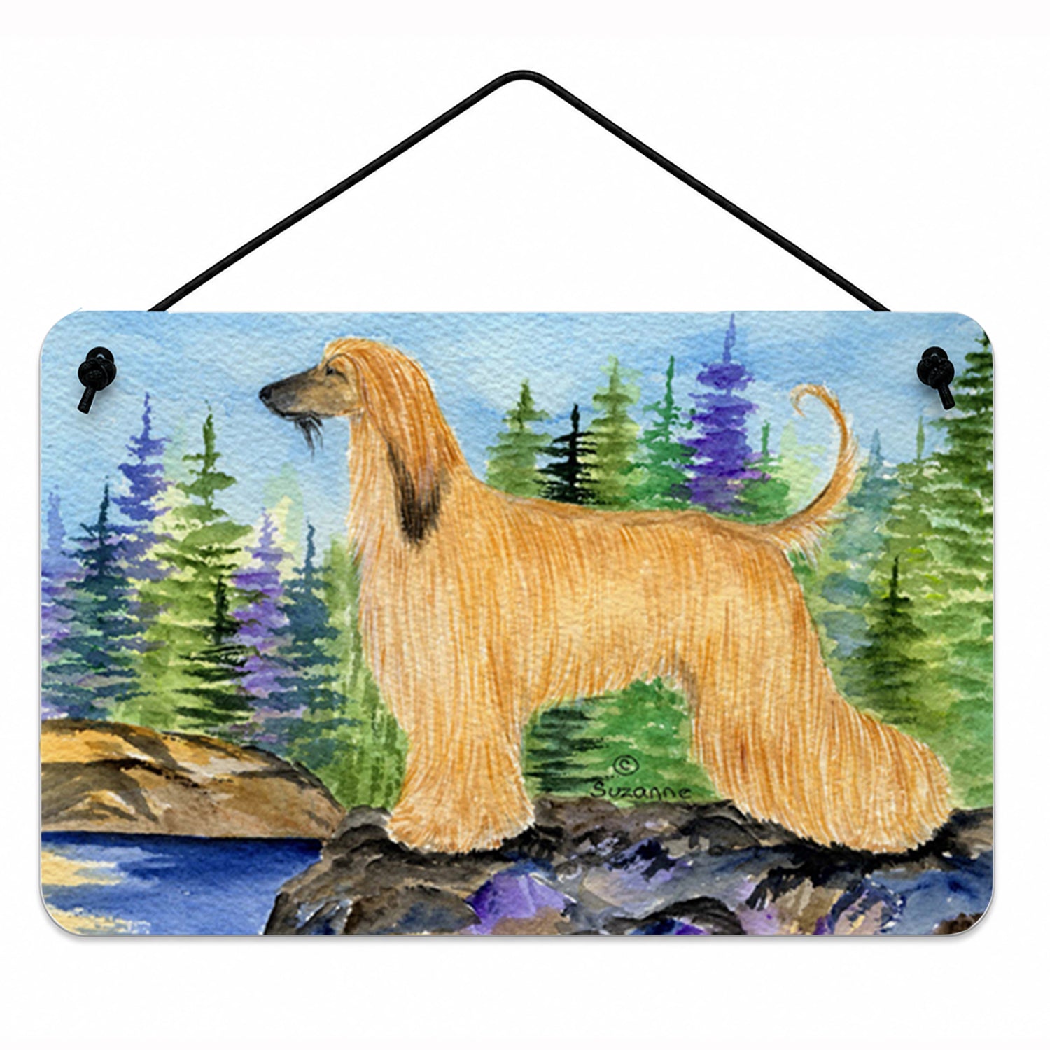 Afghan Hound Wall or Door Hanging Prints Aluminum Metal Sign Kitchen Wall Bar Bathroom Plaque Home Decor, 8HX12W, Multicolor