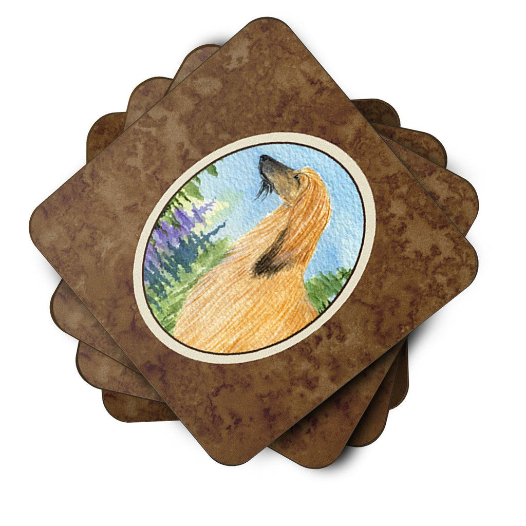 Afghan Hound Foam Coasters Set of 4 Cup Coasters for Indoor Outdoor, Tabletop Protection, Anti Slip, Mouse pad Material