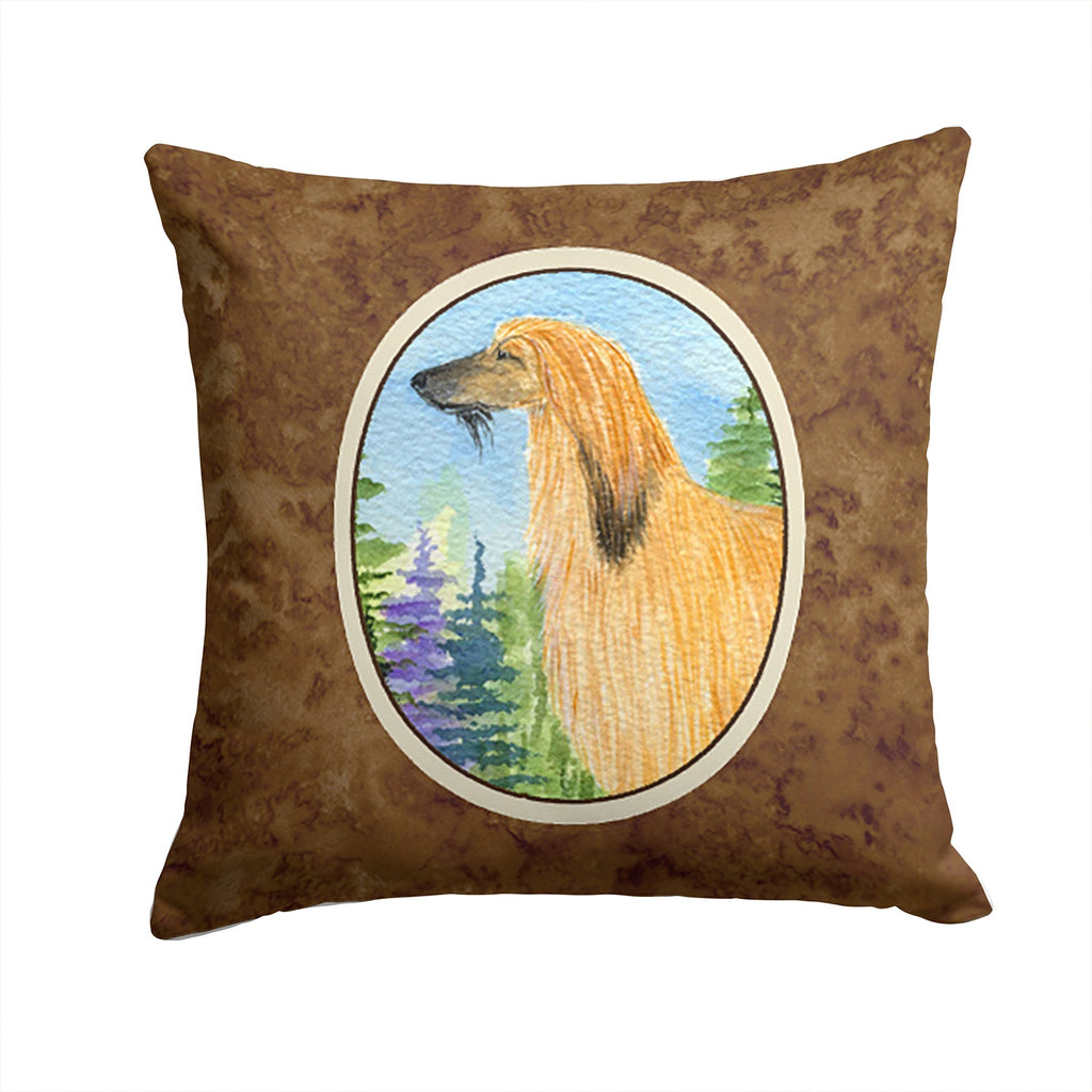 Afghan Hound Decorative Throw Pillow 14x14 Indoor Outdoor Accent Cushion, Fabric Cover with Insert for Sofa, Bed, Porch & Living Room