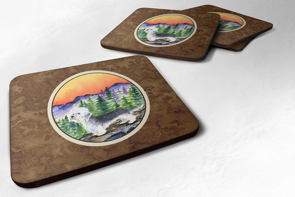 Dandie Dinmont Terrier Foam Coasters Set of 4 Cup Coasters for Indoor Outdoor, Tabletop Protection, Anti Slip, Mouse pad Material