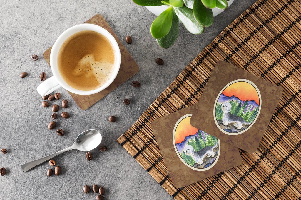 Dandie Dinmont Terrier Foam Coasters Set of 4 Cup Coasters for Indoor Outdoor, Tabletop Protection, Anti Slip, Mouse pad Material