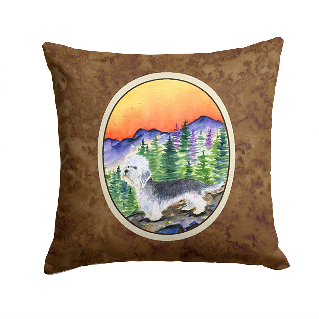 Dandie Dinmont Terrier Decorative Throw Pillow 14x14 Indoor Outdoor Accent Cushion, Fabric Cover with Insert for Sofa, Bed, Porch & Living Room