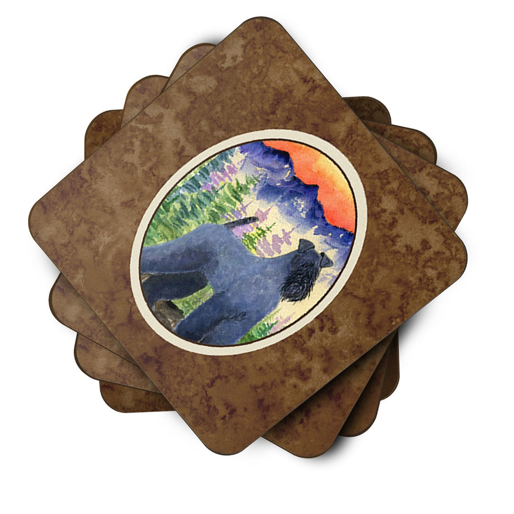 Kerry Blue Terrier Foam Coasters Set of 4 Cup Coasters for Indoor Outdoor, Tabletop Protection, Anti Slip, Mouse pad Material