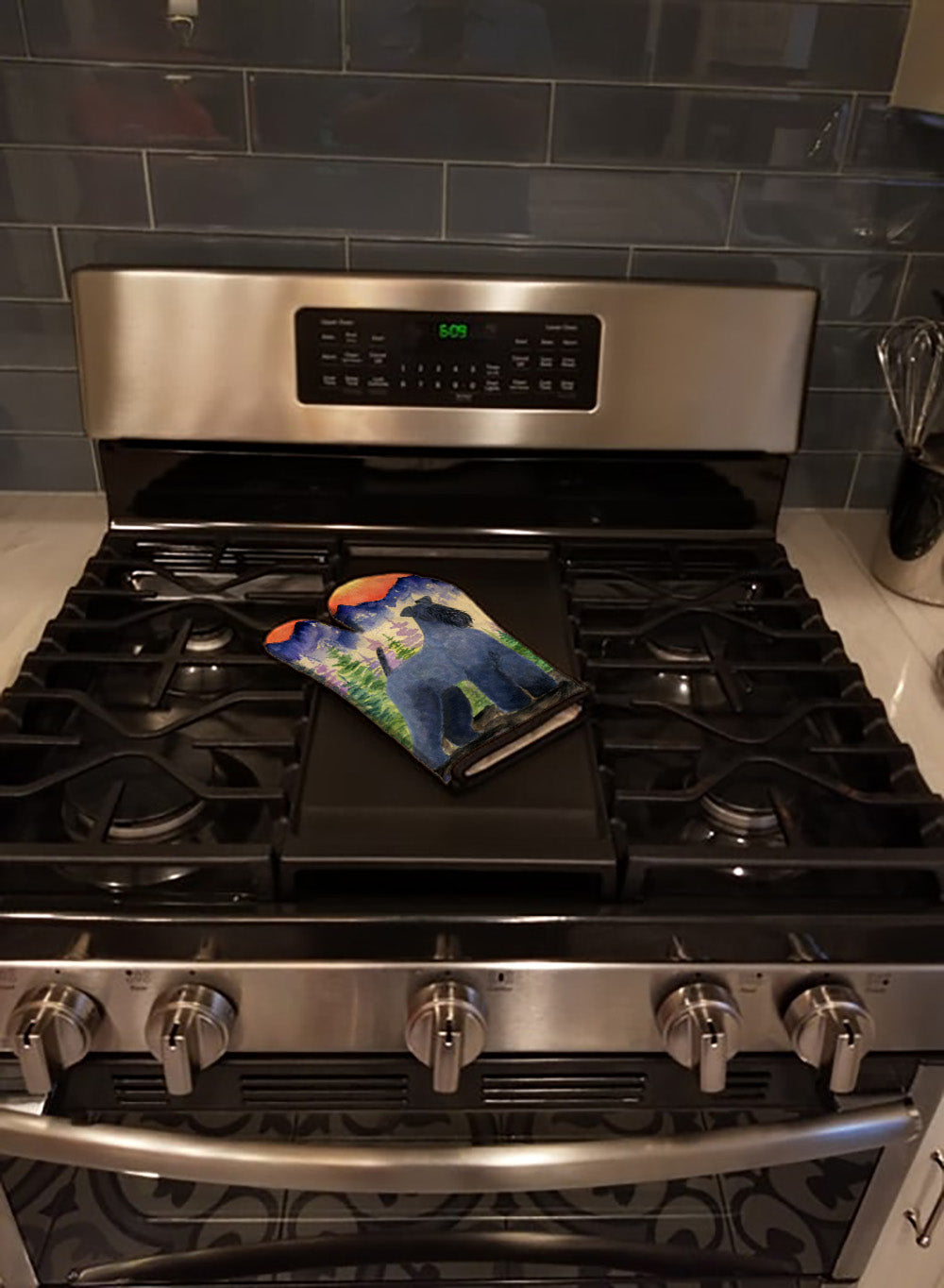 Kerry Blue Terrier Oven Mitt Heat Resistant Thick Oven Mitt for Hot Pans and Oven, Kitchen Mitt Protect Hands, Cooking Baking Glove
